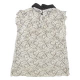 ZARA Womens Vest Beige Collared Sleeveless M