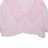 ZARA Womens Cropped Blouse Pink XL