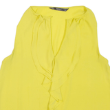 ZARA Womens Vest Yellow V-Neck Sleeveless S