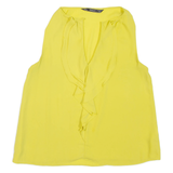 ZARA Womens Vest Yellow V-Neck Sleeveless S