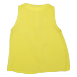 ZARA Womens Vest Yellow V-Neck Sleeveless S