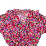VIRGINIE Womens Printed Blouse Red V-Neck Floral L