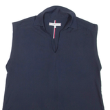 TOMMY HILFIGER Womens Blouse Blue V-Neck Sleeveless S