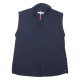 TOMMY HILFIGER Womens Blouse Blue V-Neck Sleeveless S