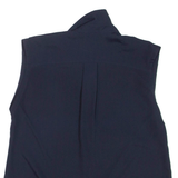 TOMMY HILFIGER Womens Blouse Blue V-Neck Sleeveless S