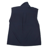 TOMMY HILFIGER Womens Blouse Blue V-Neck Sleeveless S