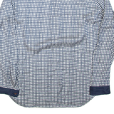 TOMMY HILFIGER Womens Printed Blouse Blue V-Neck Long Sleeve Check L