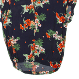 ZARA Womens Printed Shirt Blue Collared Floral S