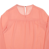 ZARA Sheer Womens Blouse Pink Long Sleeve S