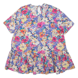 ZARA Womens Smock Top Blue Floral L
