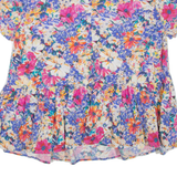 ZARA Womens Smock Top Blue Floral L