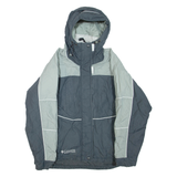 COLUMBIA Womens Jacket Grey Hooded Colourblock S