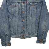 LEVI'S Womens Sherpa Lined Denim Jacket Blue M