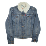 LEVI'S Womens Sherpa Lined Denim Jacket Blue M