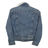 LEVI'S Womens Sherpa Lined Denim Jacket Blue M