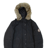 BENCH Womens Puffer Jacket Black Hooded XL