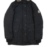 BENCH Womens Puffer Jacket Black Hooded XL