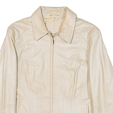 MARKS & SPENCER Womens Jacket Cream Leather UK 12