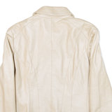 MARKS & SPENCER Womens Jacket Cream Leather UK 12