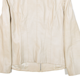MARKS & SPENCER Womens Jacket Cream Leather UK 12