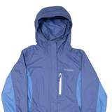COLUMBIA Omni-Tech Womens Rain Jacket Blue Nylon Hooded M