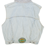 CHEWAN Womens Denim Gilet Blue Hooded M