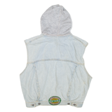 CHEWAN Womens Denim Gilet Blue Hooded M