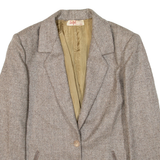 LAIFEL Womens Blazer Jacket Beige Knit Herringbone M