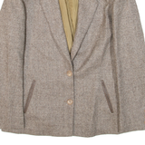 LAIFEL Womens Blazer Jacket Beige Knit Herringbone M