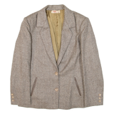 LAIFEL Womens Blazer Jacket Beige Knit Herringbone M