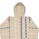 Mens Jacket Beige Knit Hooded Striped M