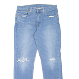 LEVI'S 511 Jeans Distressed Mens Blue Slim Straight Stone Wash W34 L32