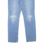 LEVI'S 511 Jeans Distressed Mens Blue Slim Straight Stone Wash W34 L32