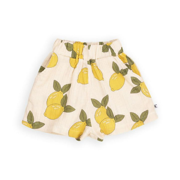 Organic cotton kid's shorts - Lemon