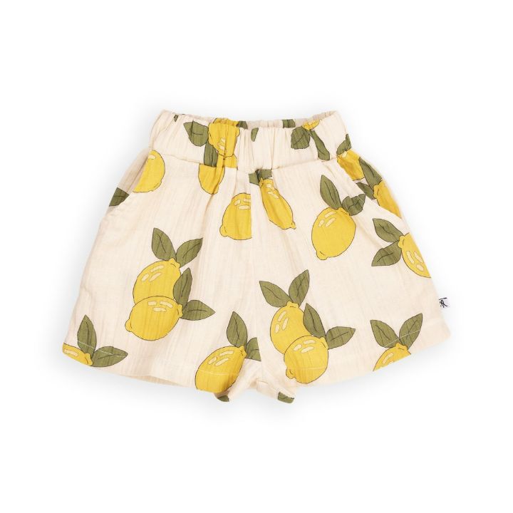Organic cotton kid's shorts - Lemon