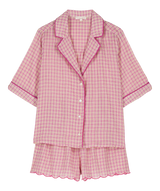 Women short pyjamas - Fuchsia Tartan Joy