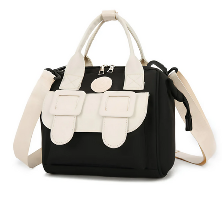 Anysort Mommy Diaper Bag Black Backpack Big Capacity Handbag Stroller for Moms Detachable Strap Maternity Shoulder Bag