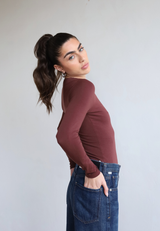 Organic Cotton Crew Long Sleeve T-Shirt, Winter Berry