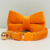 Anypet Stylish Orange Cat Collar –Large Size with Safety Buckle, Bell & Durable Strap