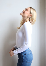 Organic Cotton Crew Long Sleeve T-Shirt, White