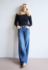 Organic Cotton Crew Long Sleeve T-Shirt, Black