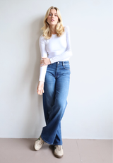 Organic Cotton Crew Long Sleeve T-Shirt, White