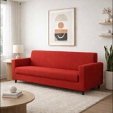 Anyseat 4-Seater Sofa Cover – Plain Red Style Slipcover for Living Room Chair Protection