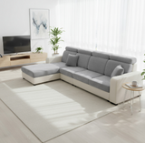 Anyseat L‑Shape Sofa Cover Dark Gray Chenille Polyester Thick Stretchable Cushion Protector for Living Room