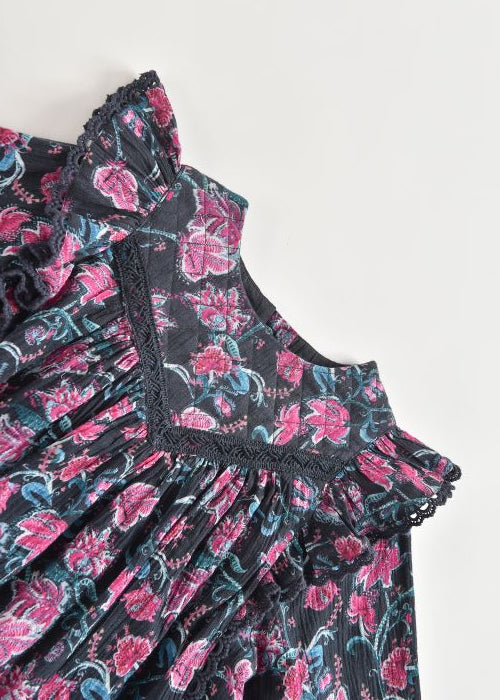 Dress Lara - Charcoal Wildflowers