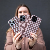 Chocolate Brown Latte Check Samsung Galaxy S23 Case