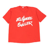 Single Stitch 1980s Rutgers Soccer.  Adidas Graphic T-Shirt - Large Red Cotton