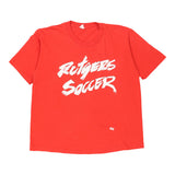 Single Stitch 1980s Rutgers Soccer.  Adidas Graphic T-Shirt - Large Red Cotton