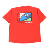 Single Stitch 1980s Rutgers Soccer.  Adidas Graphic T-Shirt - Large Red Cotton