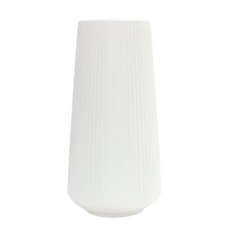 ANYDECO Flower Vase White Large Ribbed Nordic Style Pot Living Room Decor